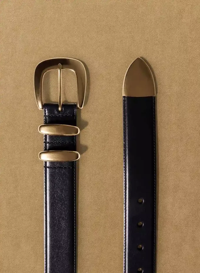 Ceinture large en cuir et laiton massif légendaire