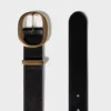 Ceinture large en cuir lisse et laiton massif Ceinture large en cuir lisse et laiton massif