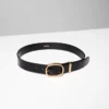 Ceinture large en cuir lisse et laiton massif Ceinture large en cuir lisse et laiton massif