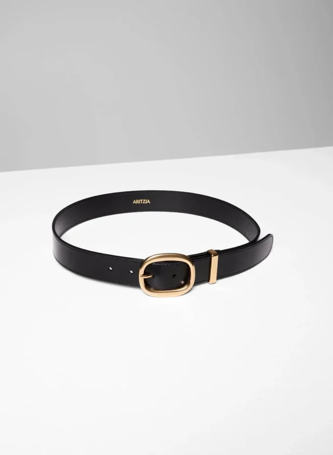 Ceinture large en cuir lisse et laiton massif Ceinture large en cuir lisse et laiton massif