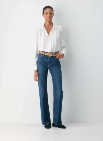 Ceinture large en cuir suédé et laiton massif