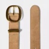 Ceinture large en cuir suédé et laiton massif