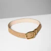 Ceinture large en cuir suédé et laiton massif