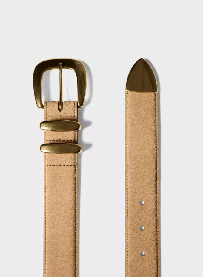 Ceinture large en daim et laiton massif légendaire