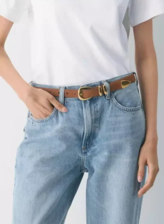 Ceinture légendaire en cuir suédé et laiton massif