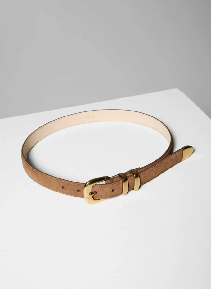 Ceinture légendaire en cuir suédé et laiton massif