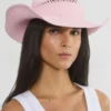 Chapeau de cowboy en paille Bask à tissage ouvert