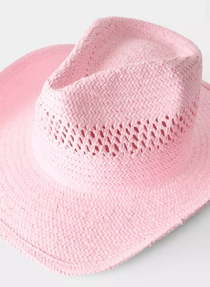 Chapeau de cowboy en paille Bask à tissage ouvert