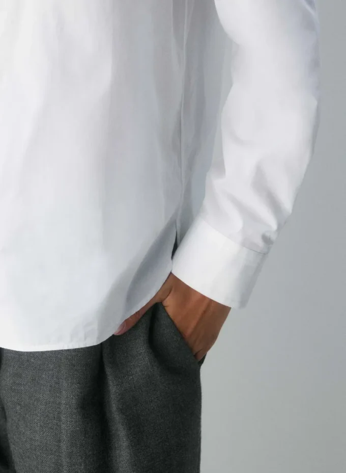 Chemise classique en popeline Letterpress