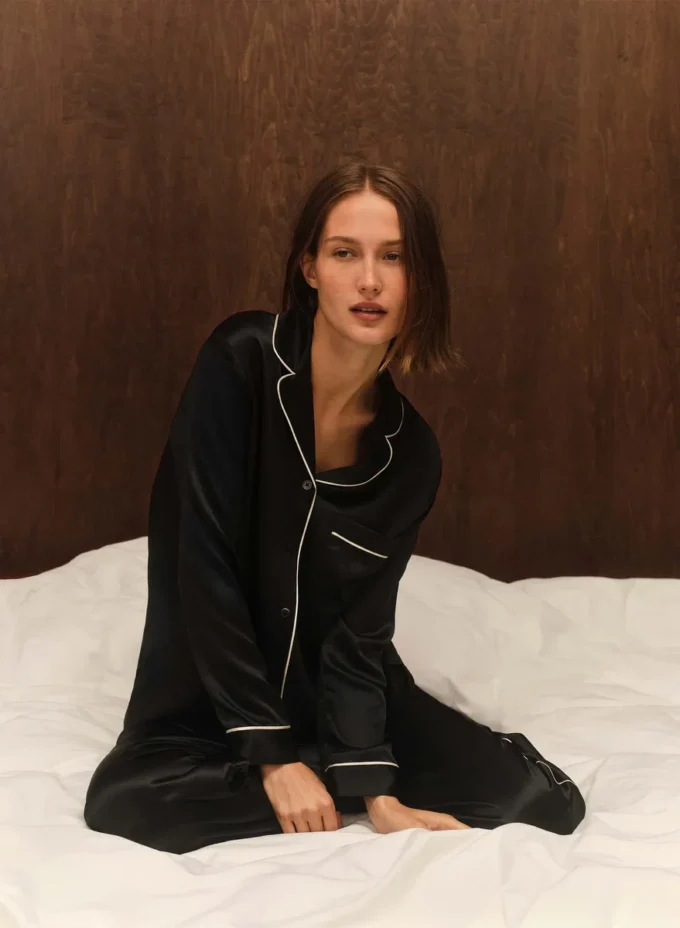 Chemise de pyjama en soie Nightside