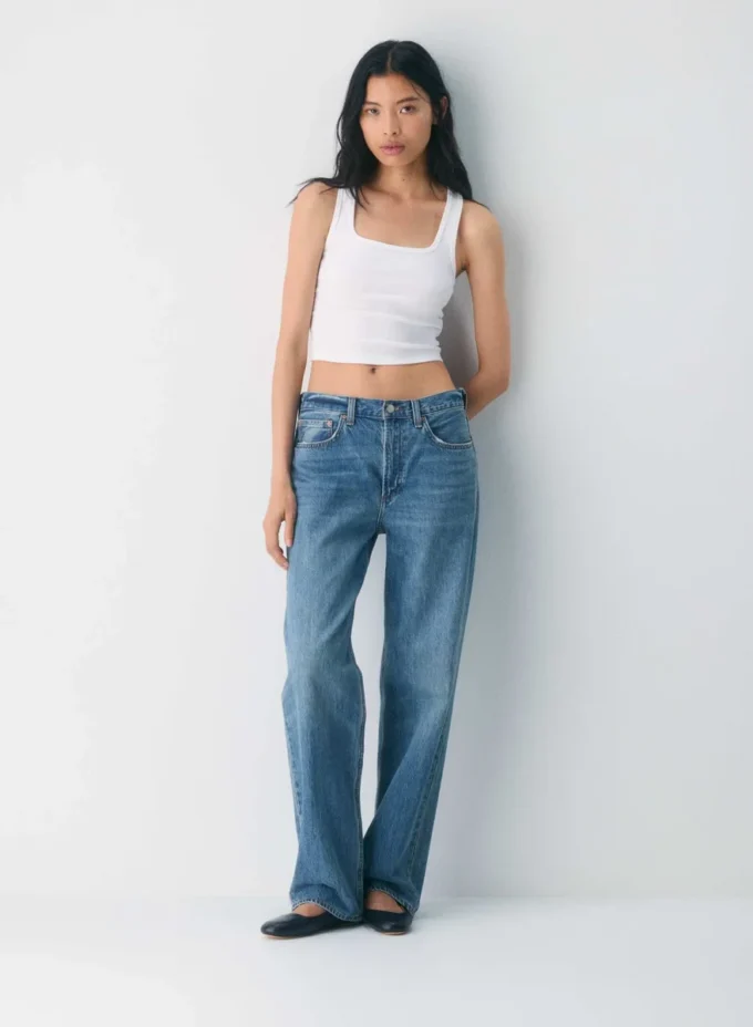 Débardeur à encolure carrée et taille ajustée en coton côtelé extensible HomeStretch™