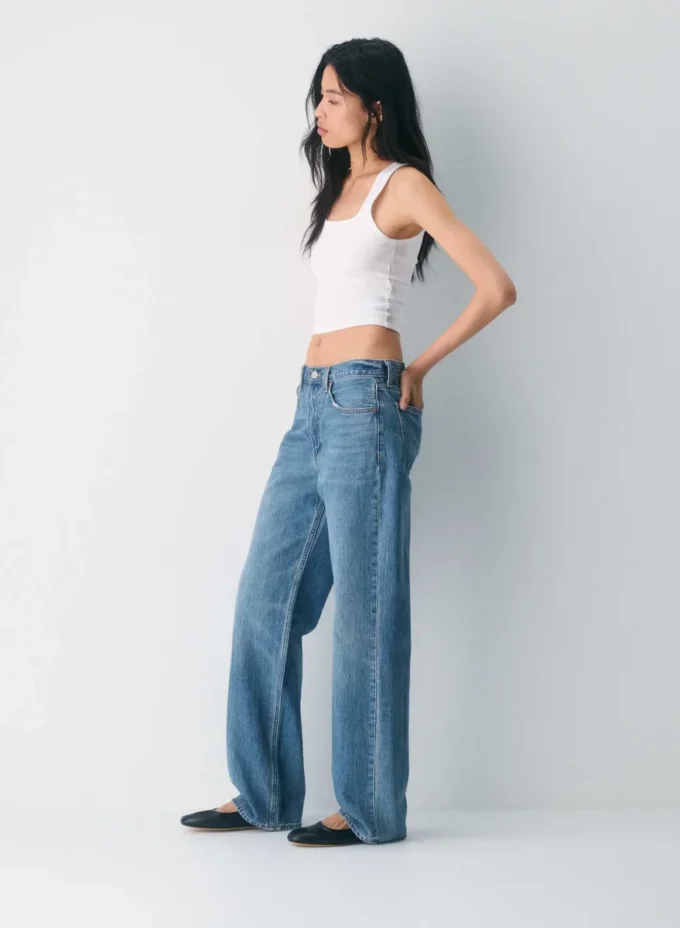 Débardeur à encolure carrée et taille ajustée en coton côtelé extensible HomeStretch™