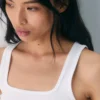 Débardeur à encolure carrée et taille ajustée en coton côtelé extensible HomeStretch™