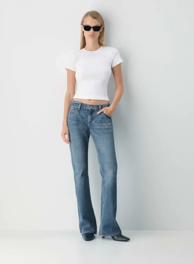 Denim Forum Jean évasé taille basse des années 2000