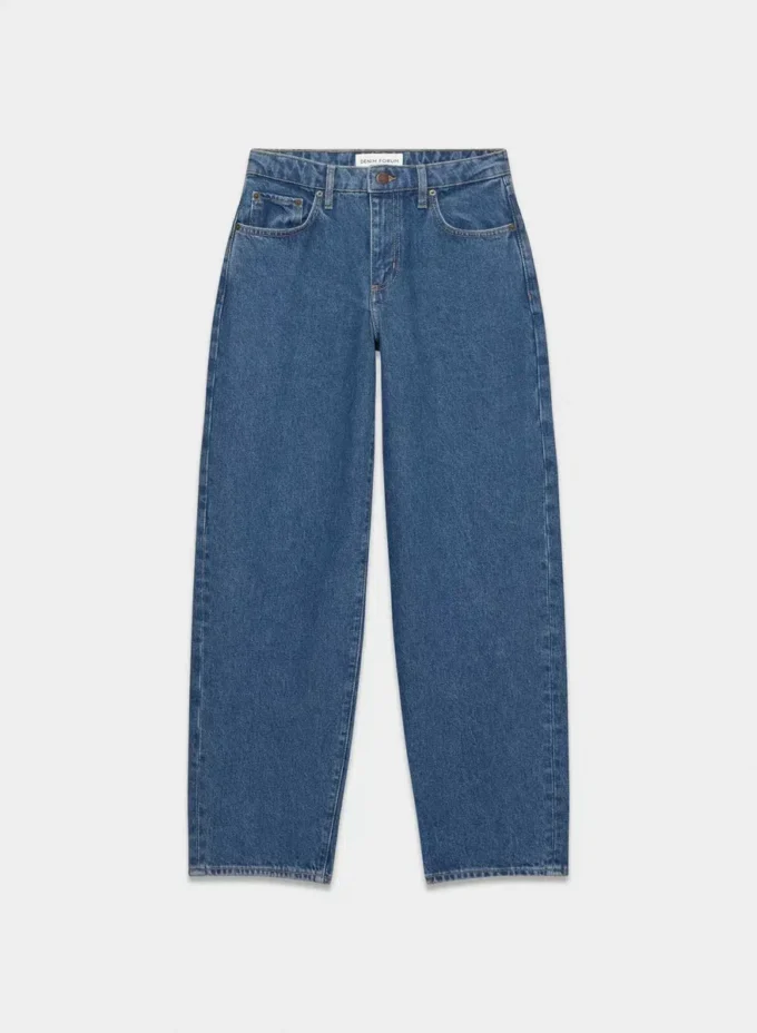Denim Forum Kai Jean ample à taille mi-haute et coupe droite