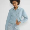 Denim Forum La chemise en denim à taille confortable des années 80