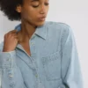 Denim Forum La chemise en denim à taille confortable des années 80