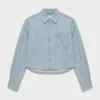 Denim Forum La chemise en denim à taille confortable des années 80