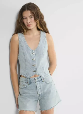 Denim Forum Le gilet en denim Mia des années 90
