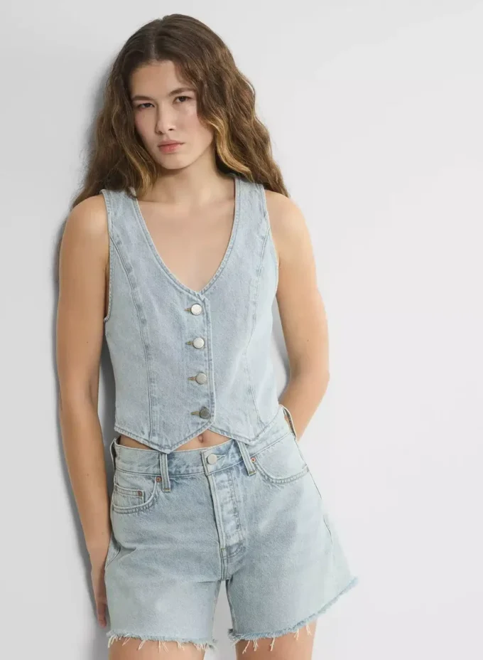 Denim Forum Le gilet en denim Mia des années 90