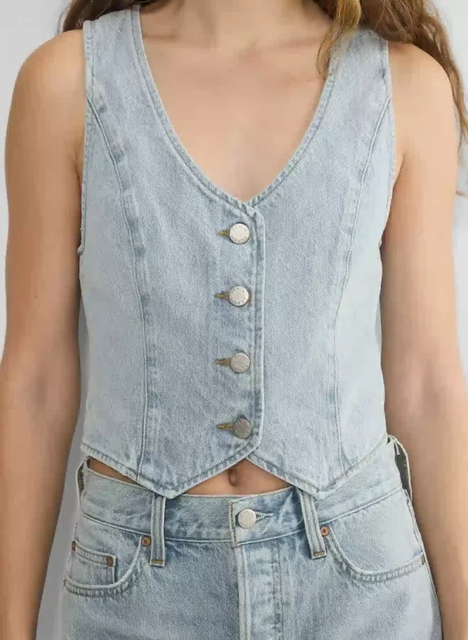 Denim Forum Le gilet en denim Mia des années 90