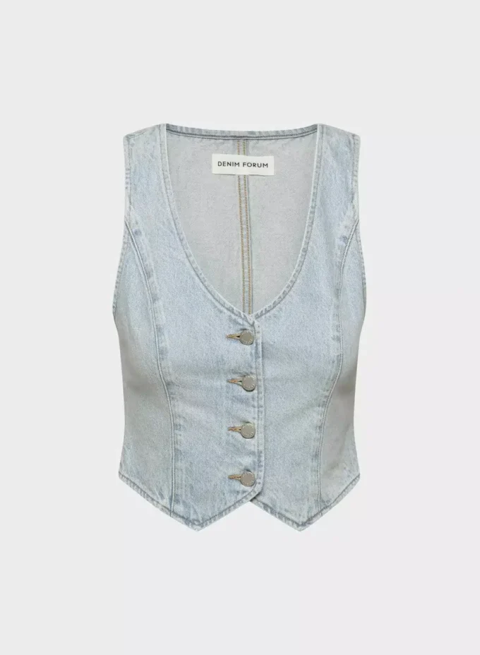 Denim Forum Le gilet en denim Mia des années 90