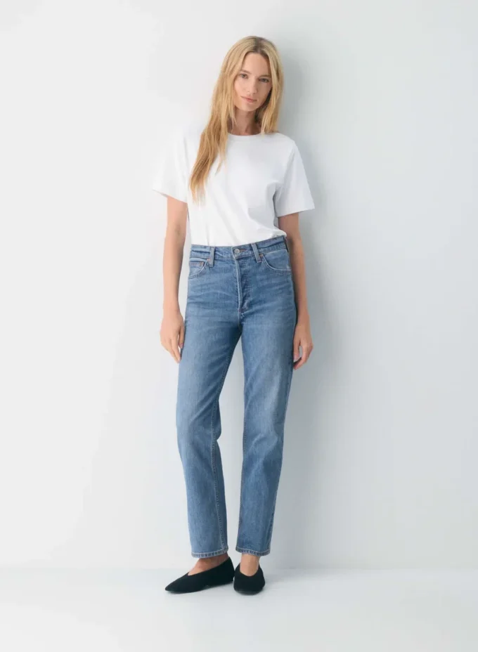 Denim Forum Le jean droit taille haute Arlo