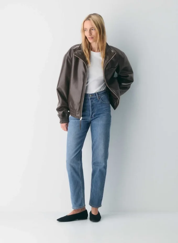Denim Forum Le jean droit taille haute Arlo