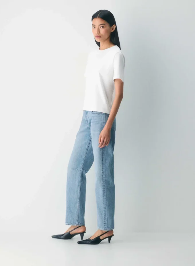 Denim Forum Le jean taille mi-haute à coupe fuselée des années 90
