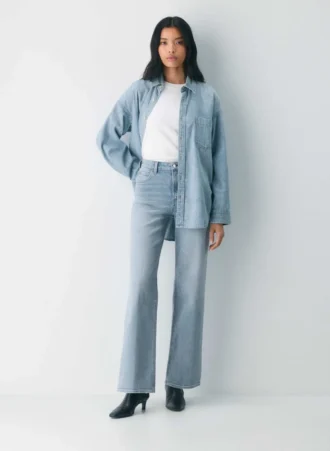 Denim Forum Les années 90 Snatched Jean taille haute à coupe large
