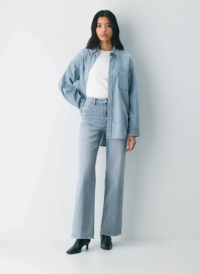 Denim Forum Les années 90 Snatched Jean taille haute à coupe large