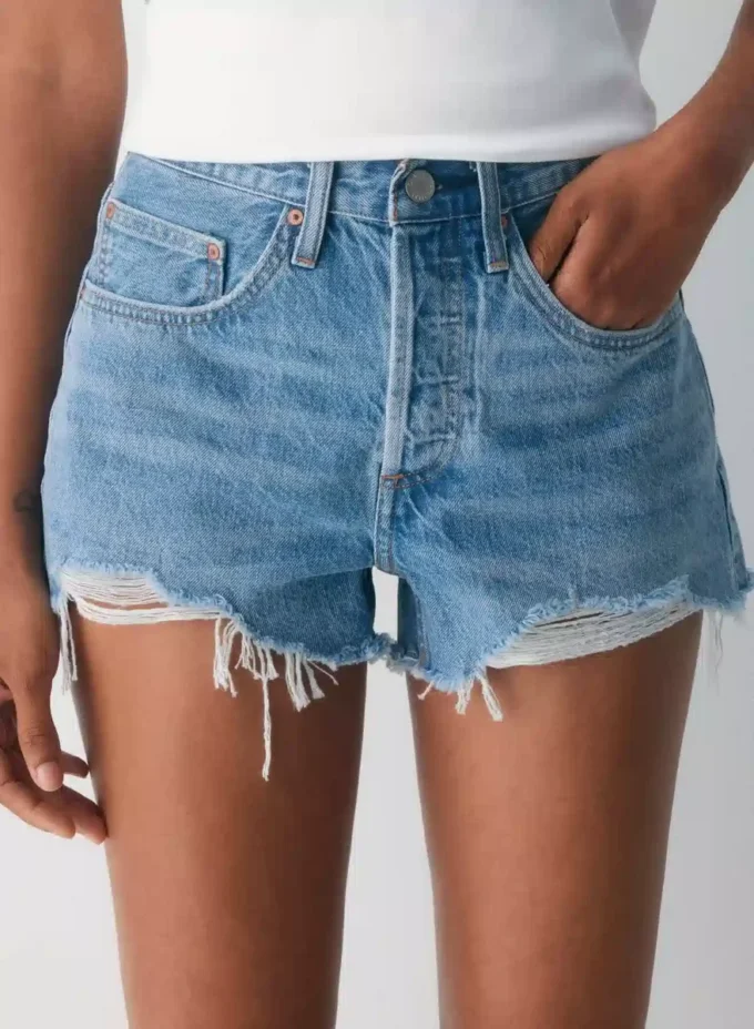 Denim Forum Short en jean vintage coupé des années 90
