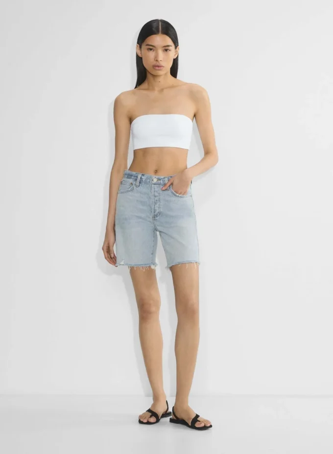 Denim Forum Short long en denim taille haute vintage des années 90