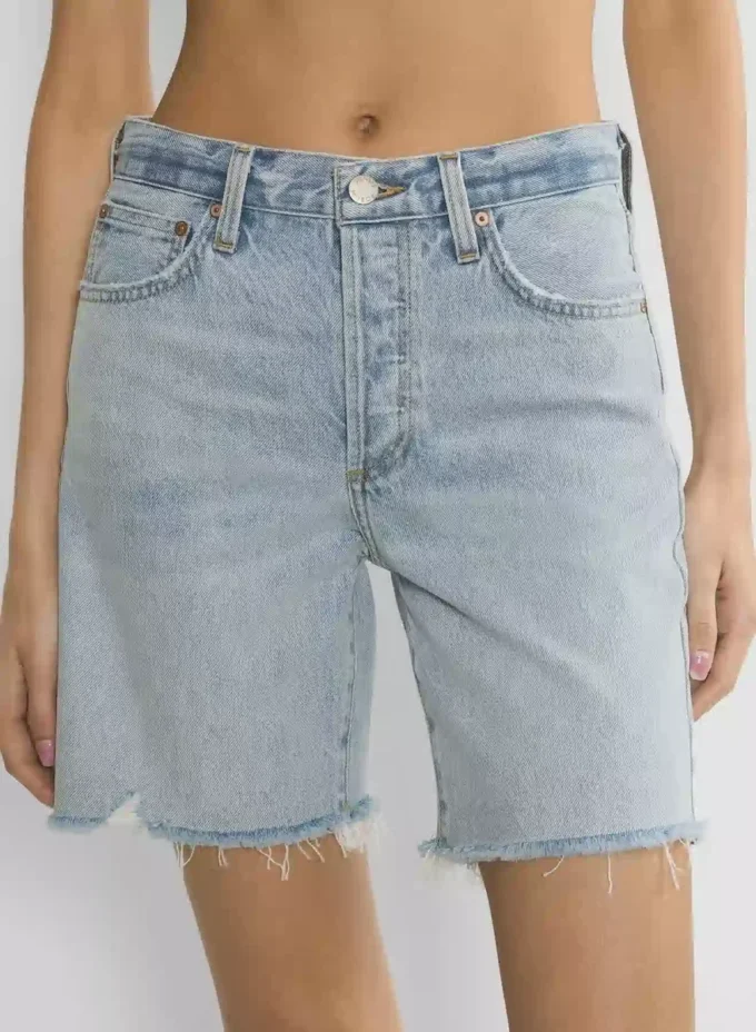 Denim Forum Short long en denim taille haute vintage des années 90