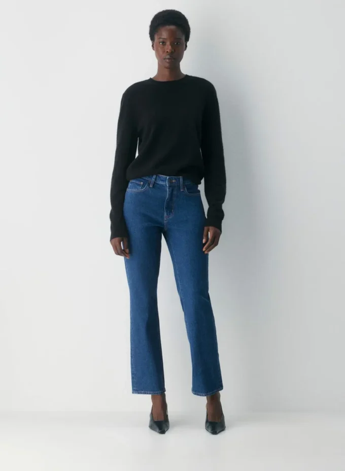 Denim Forum Uma Jean droit taille haute à coupe ajustée