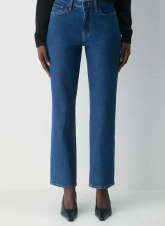 Denim Forum Uma Jean droit taille haute à coupe ajustée