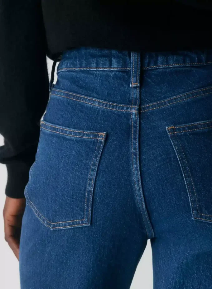 Denim Forum Uma Jean droit taille haute à coupe ajustée