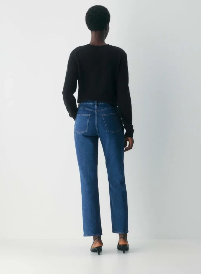 Denim Forum Uma Jean droit taille haute à coupe ajustée