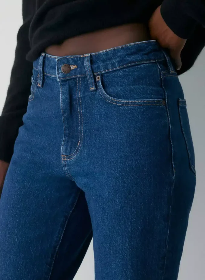 Denim Forum Uma Jean droit taille haute à coupe ajustée