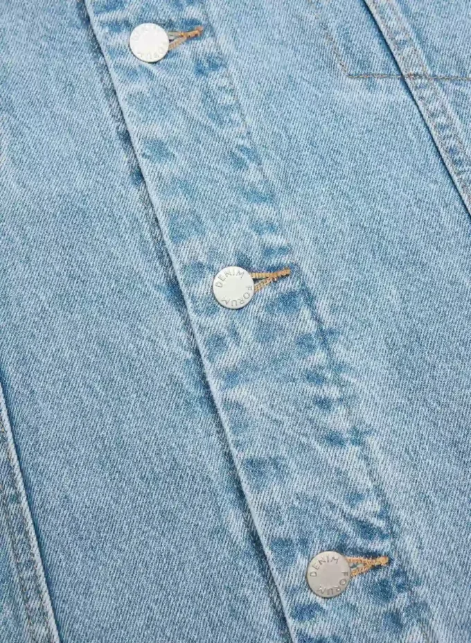 Denim Forum Veste en denim sherpa vintage des années 90