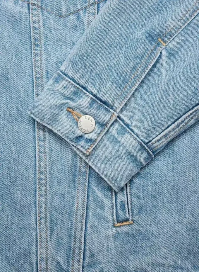 Denim Forum Veste en denim sherpa vintage des années 90