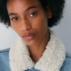 Denim Forum Veste en denim sherpa vintage des années 90