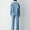 Denim Forum Veste en denim sherpa vintage des années 90