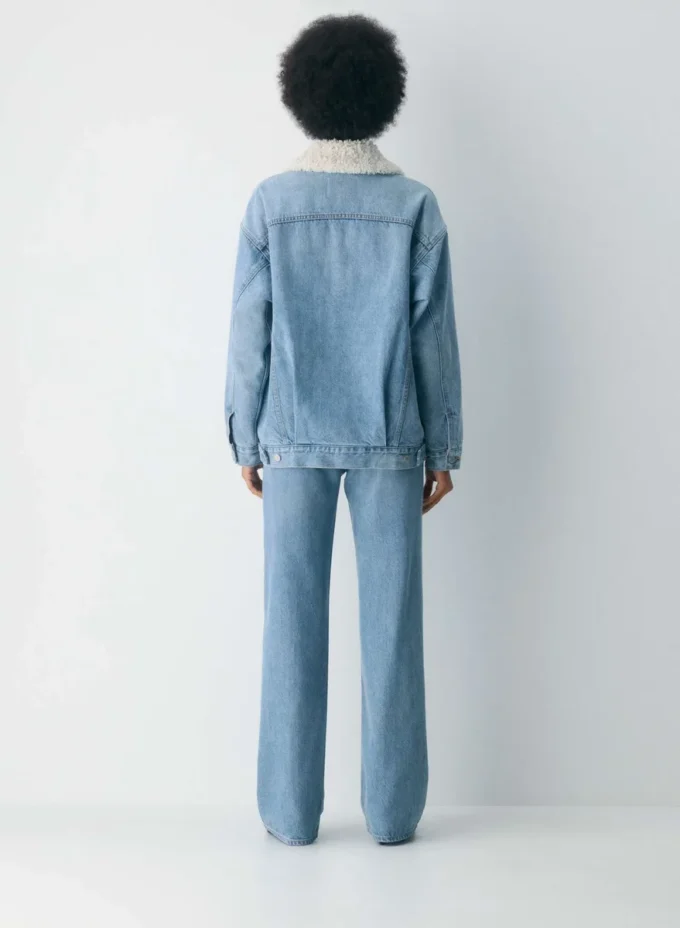 Denim Forum Veste en denim sherpa vintage des années 90