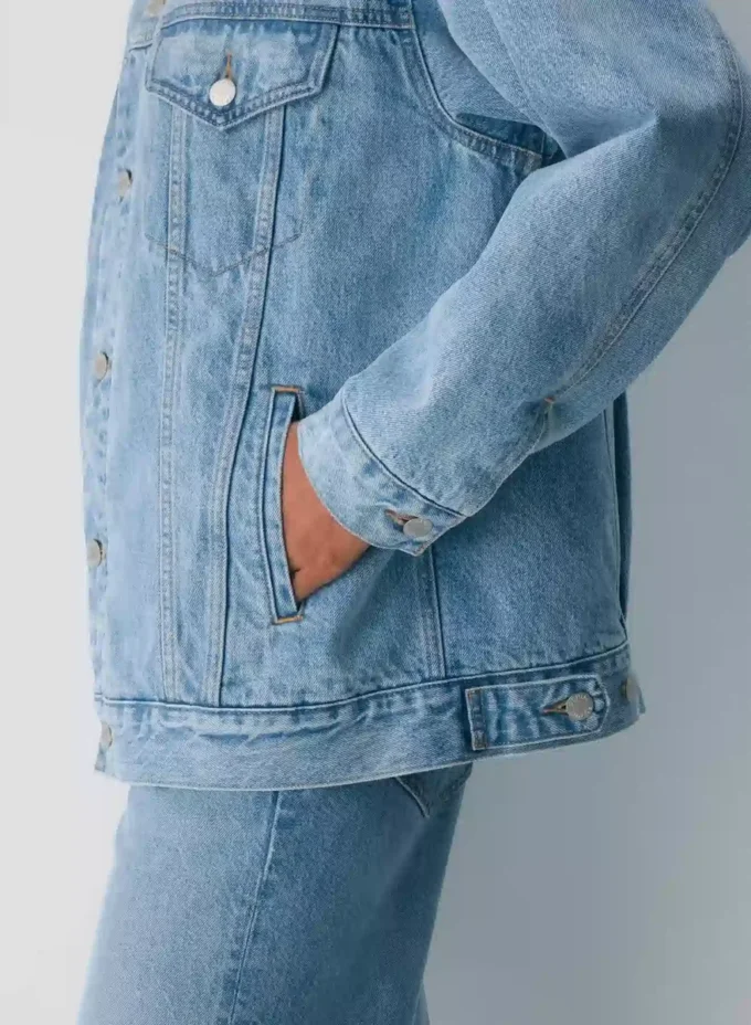 Denim Forum Veste en denim sherpa vintage des années 90