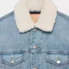 Denim Forum Veste en denim sherpa vintage des années 90