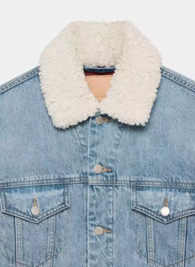 Denim Forum Veste en denim sherpa vintage des années 90