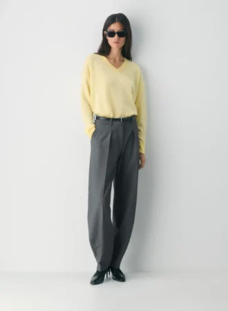 Feather Cashmere Pull ample à col en V