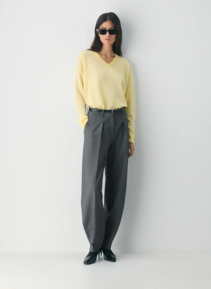 Feather Cashmere Pull ample à col en V