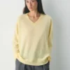 Feather Cashmere Pull ample à col en V